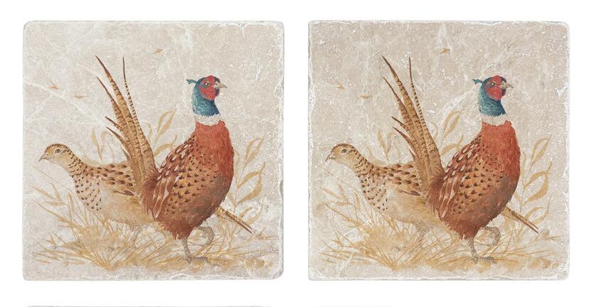 Humble Hare - The Pheasant Parade Coasters Set of 2