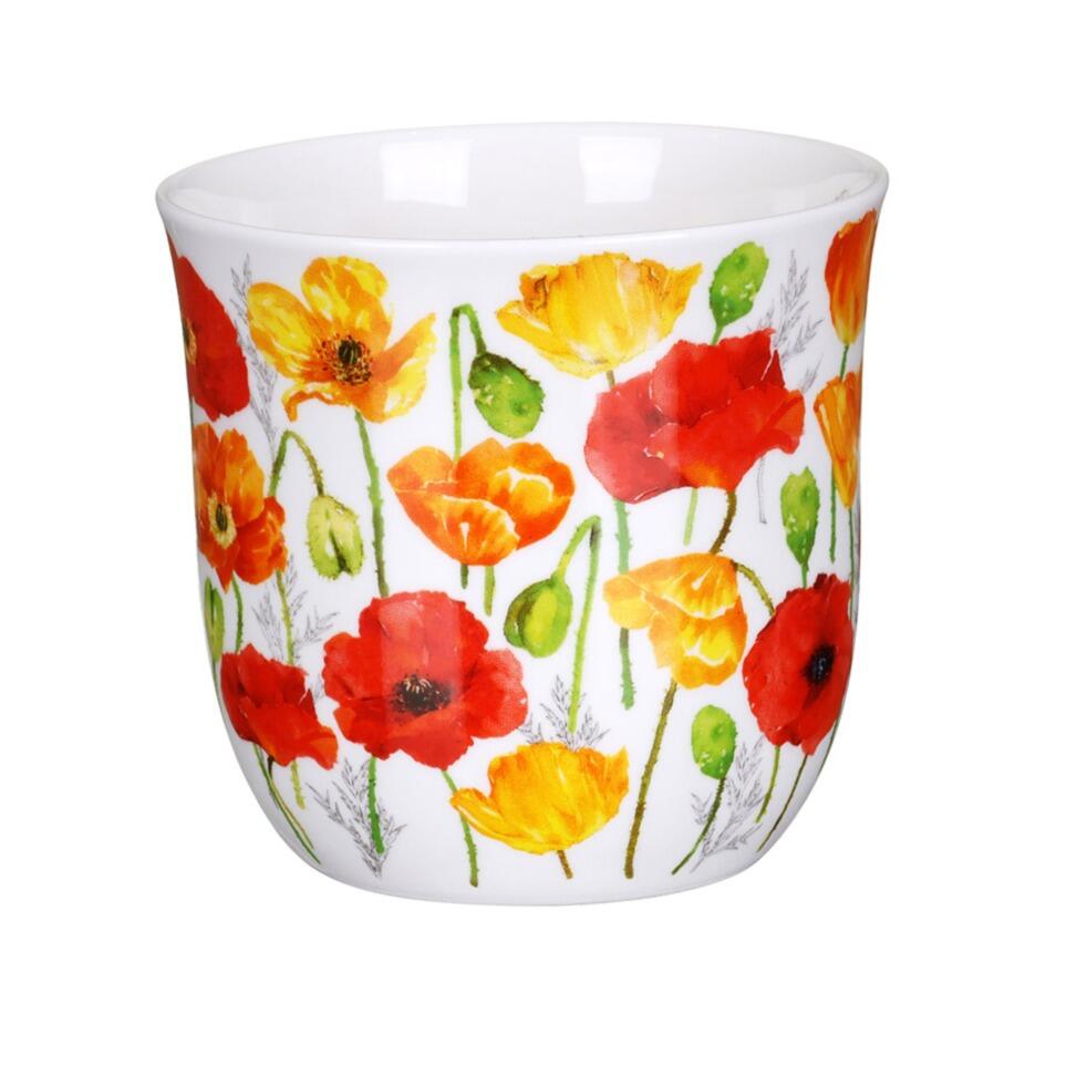 Dunoon Cumbrae Shape Mug - Meadow Poppies - Yellow - Boxed