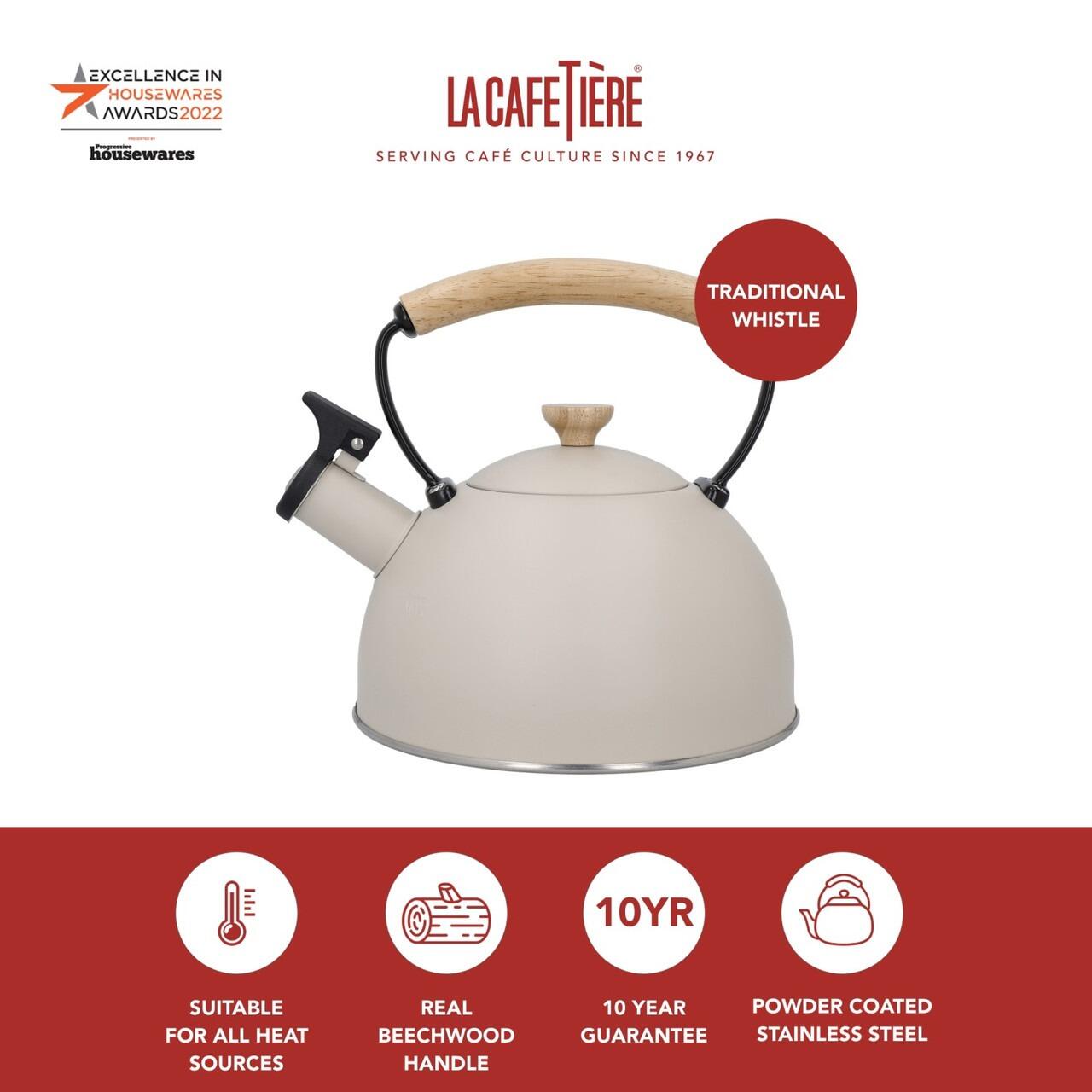 La Cafetiere Steel Whistling Kettle 1.6L Latte