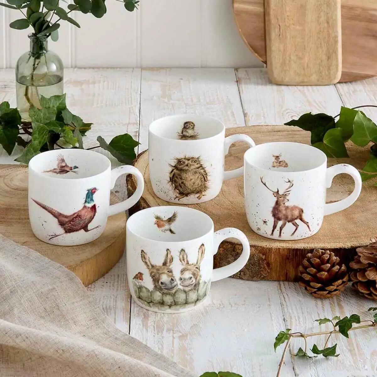 Royal Worcester Wrendale - Woodland Gift Set of 4 Mugs 0.31L