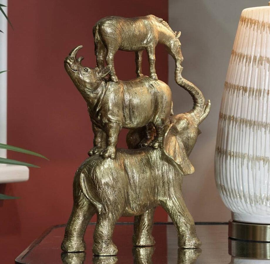 Genesis Fine Arts - Jungle Animals Gold Finish - Height 35cm