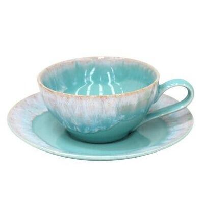 Casafina Taormina Aqua Teacup and Saucer 0.20 Litre