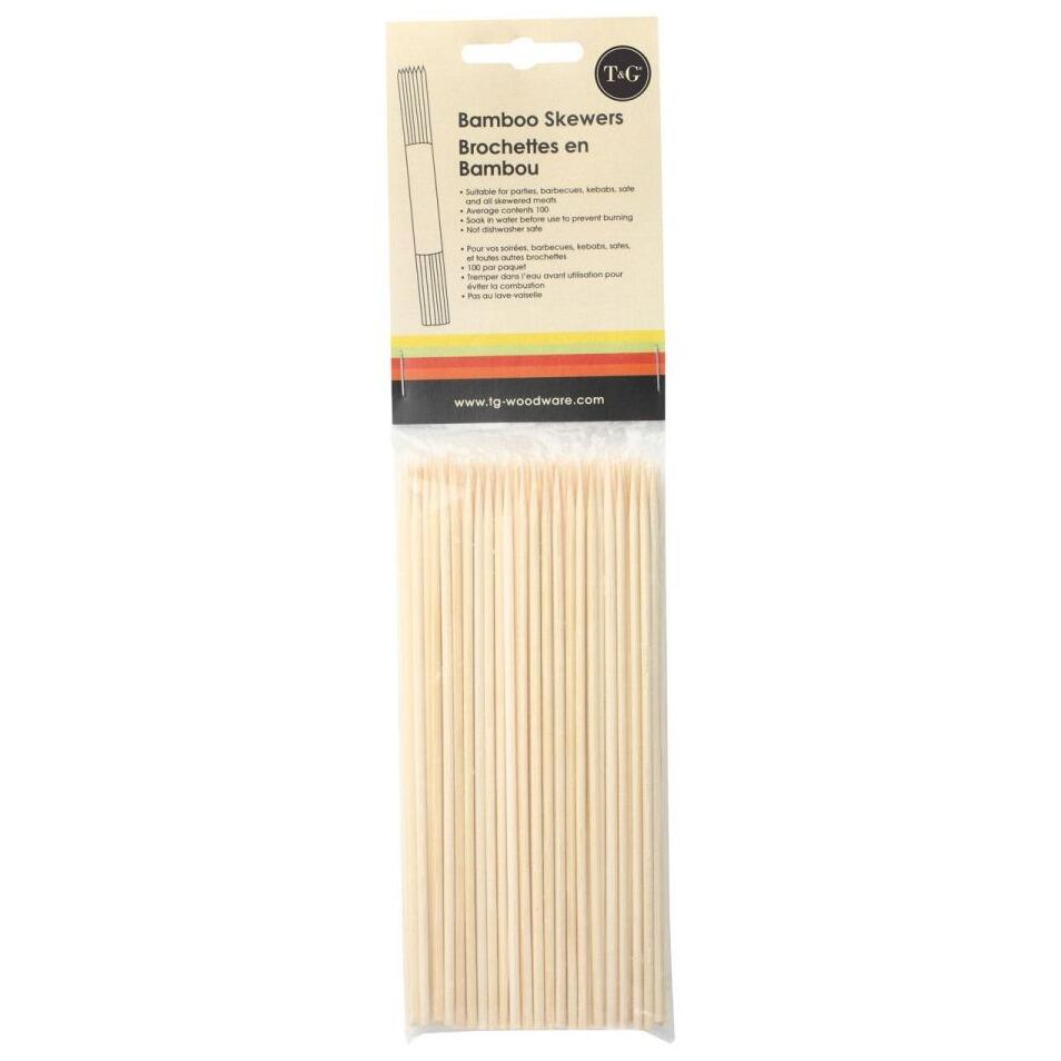 T&G Woodware Bamboo Satay Sticks Skewers 100 15cm