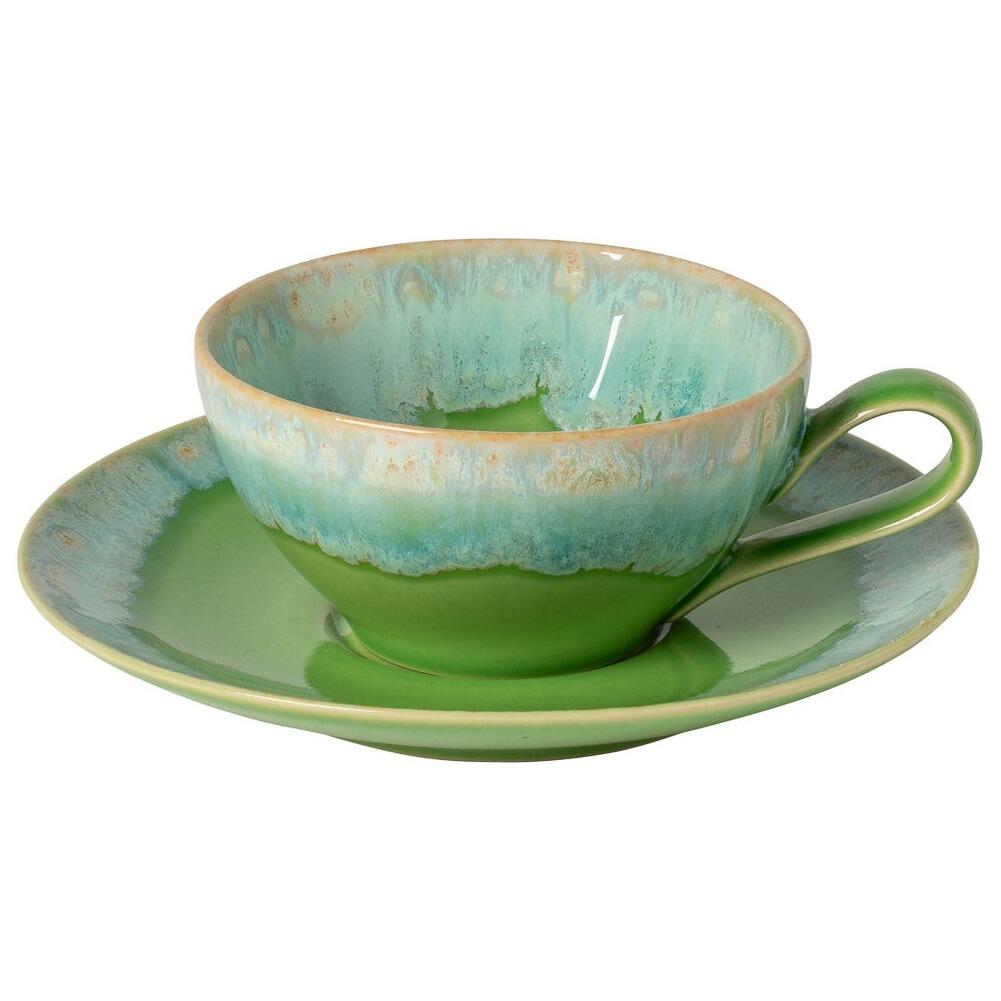 Casafina Taormina Lime Green Teacup And Saucer 0.20 Litre