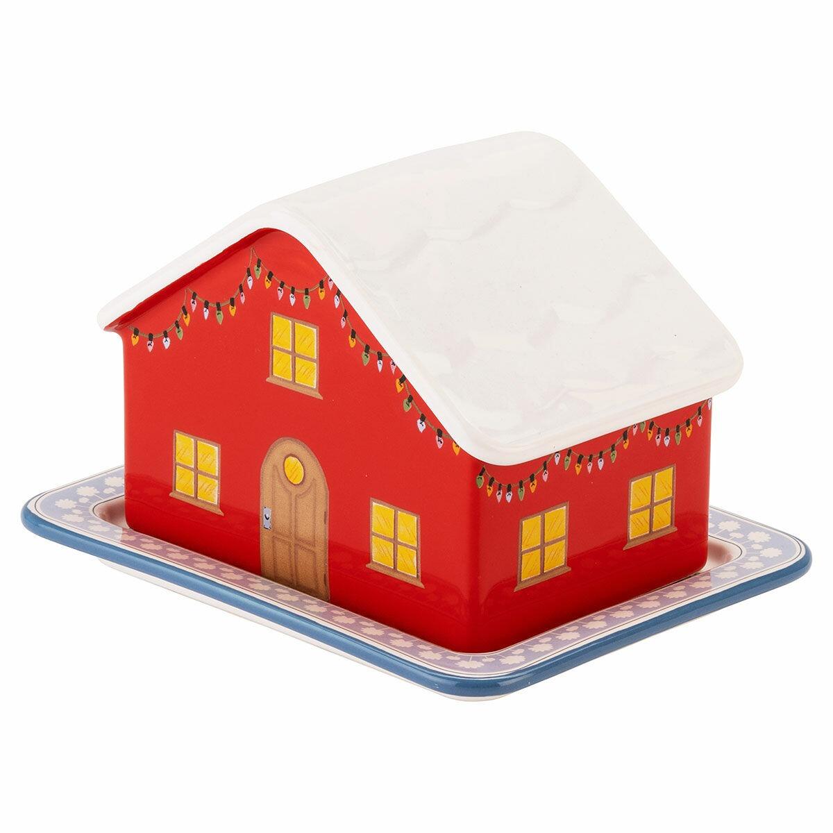Cath Kidston Christmas House Covered Butter Dish
