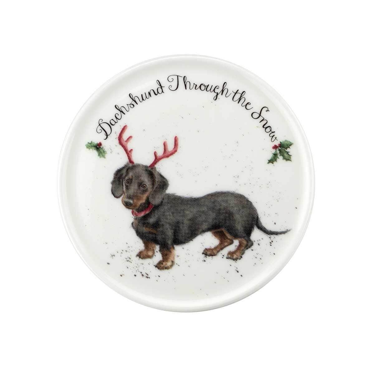 Wrendale Designs - Christmas Mug and Coaster Set - Dachshund Through the Snow