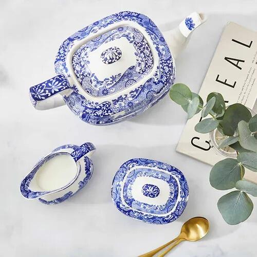 Spode Blue Italian Sugar Box Medium