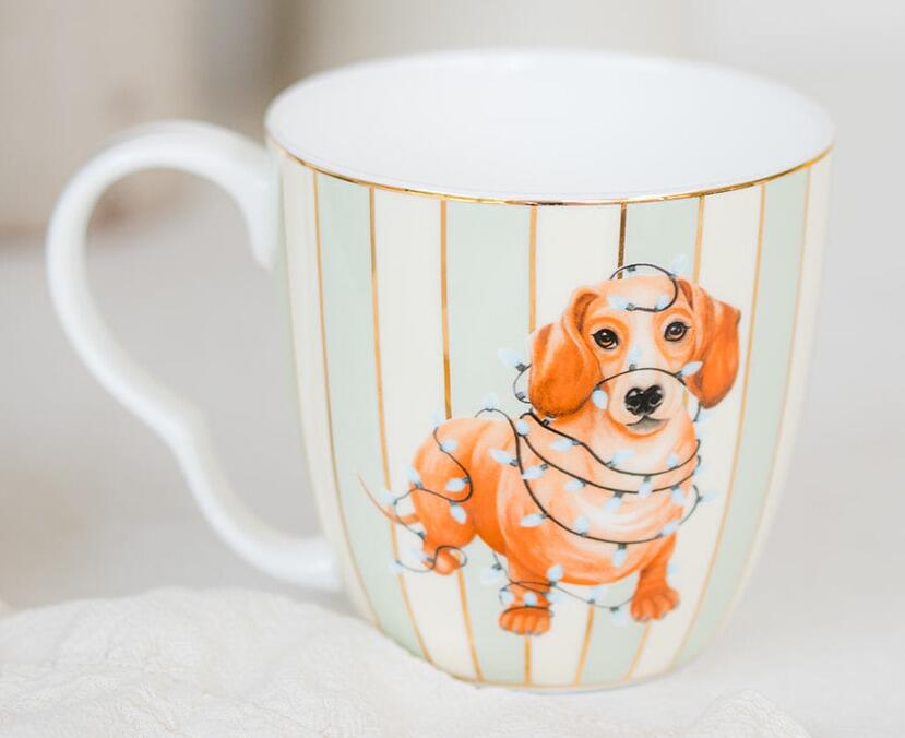 Yvonne Ellen Mug Sausage Doggie Christmas Large