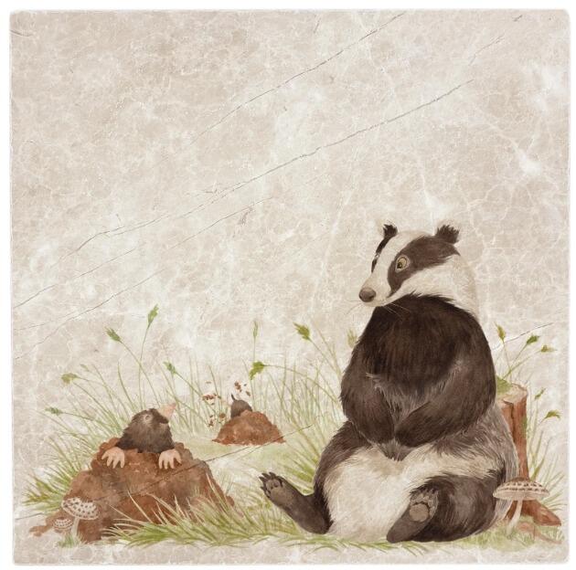 Humble Hare - The Badger and Mole Large Square Platter 30.5cm