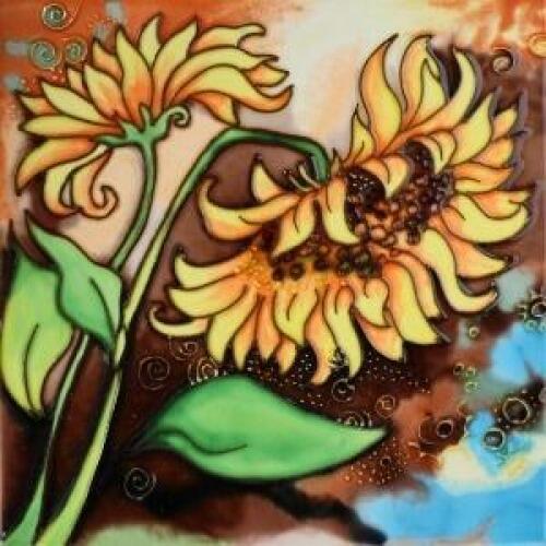 Benaya Ceramic Art Tile 20cm x 20cm - Sunflower