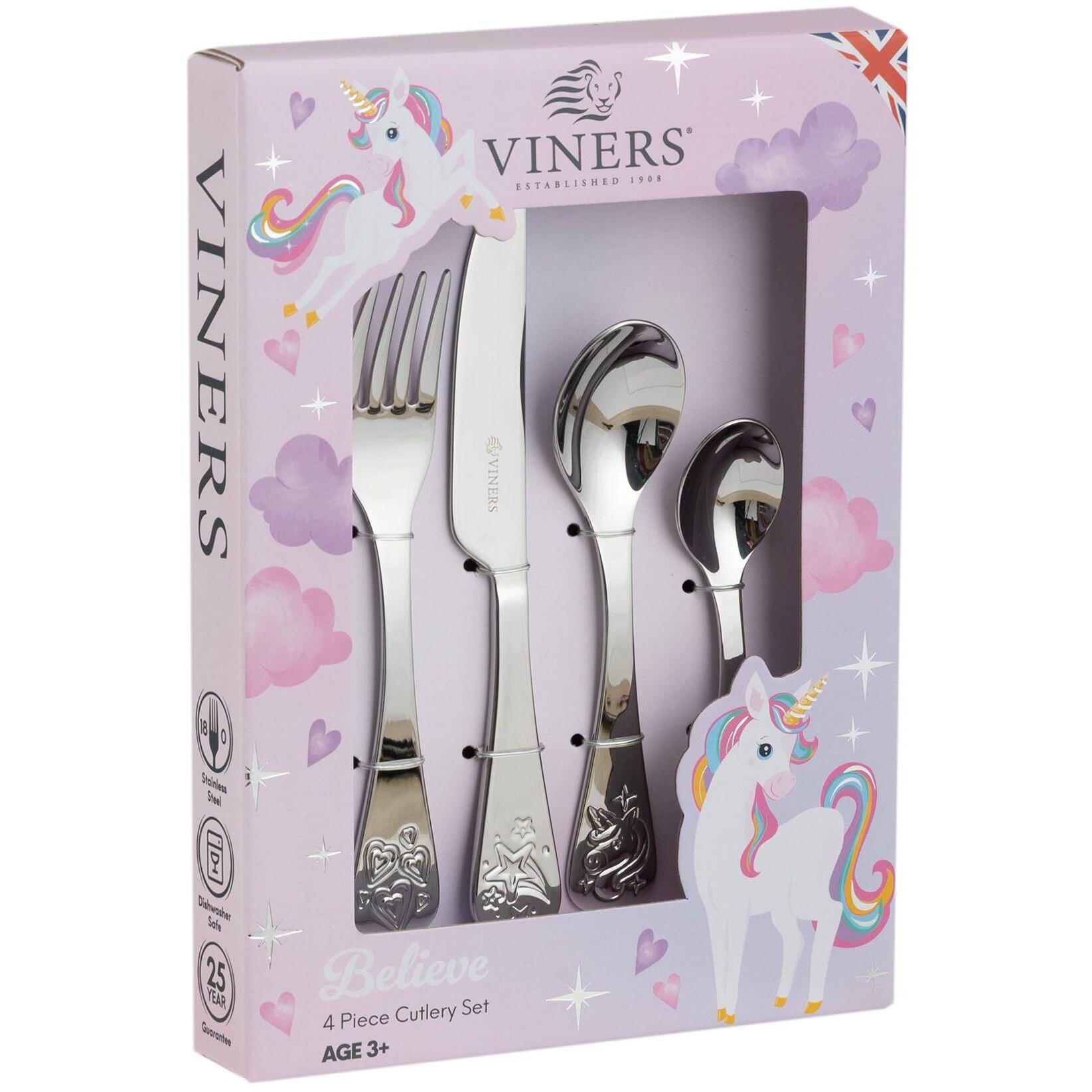Viners Believe 4 Piece Kids Cutlery Set
