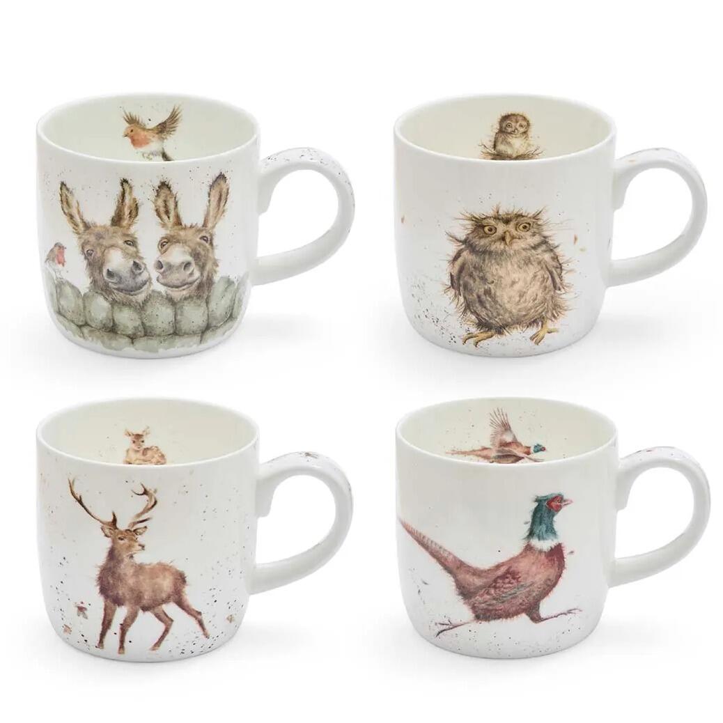 Royal Worcester Wrendale - Woodland Gift Set of 4 Mugs 0.31L