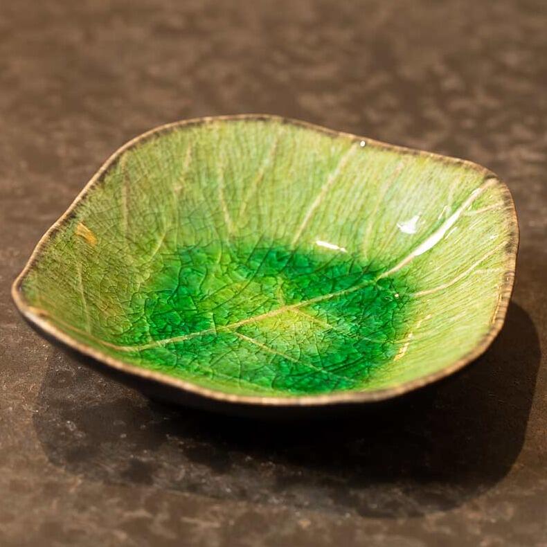 Costa Nova Riviera Tomato Green Dip Dish Leaf 11cm