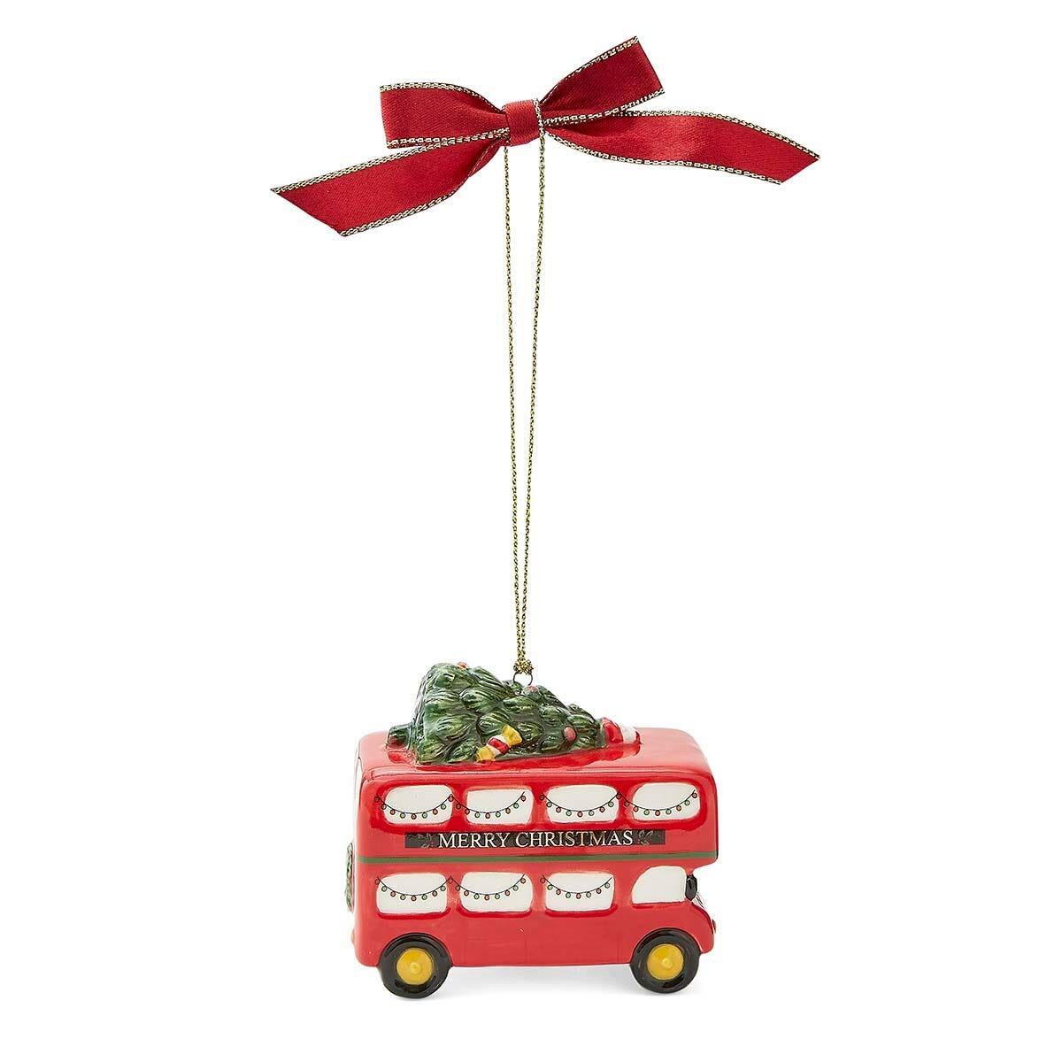 Spode Christmas Tree - Red Double Decker Bus Ornament
