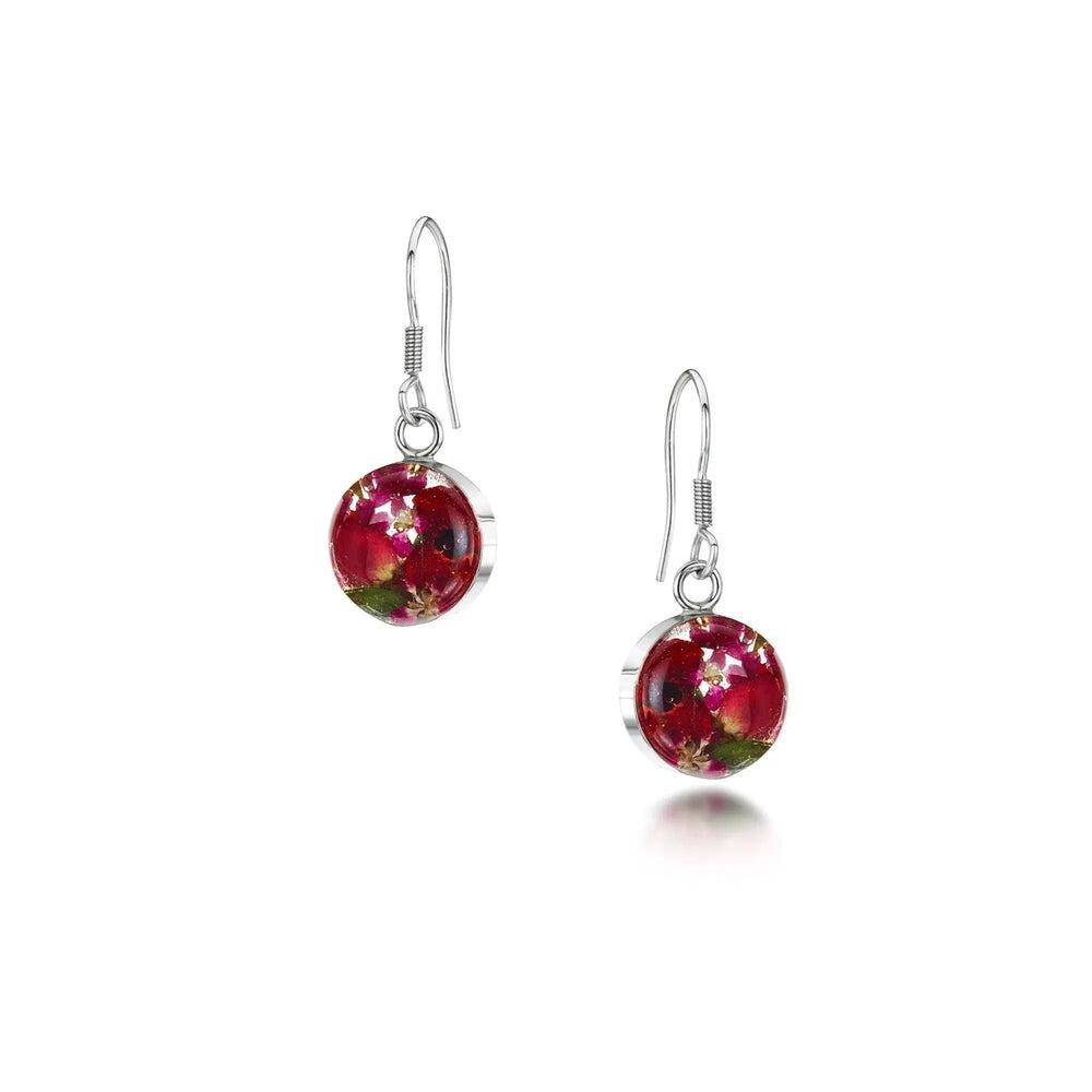 Shrieking Violet Silver Drop Earrings - Bohemia Poppy & Rose - Small Round