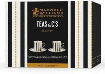 Maxwell & Williams Teas & C's Regency Demi Cup & Saucer Set of 2 Black