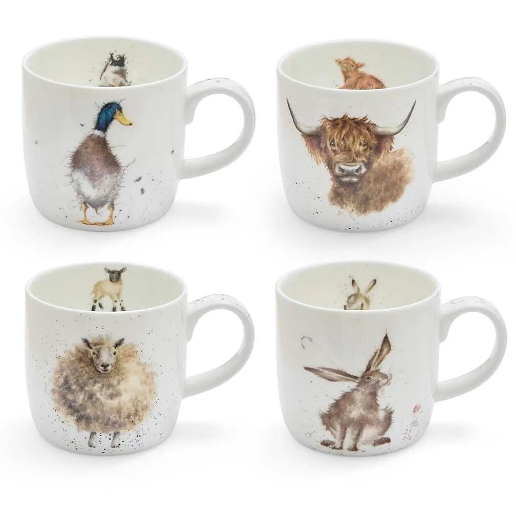 Royal Worcester Wrendale Designs - Farm Gift Set of 4 Mugs 0.31L