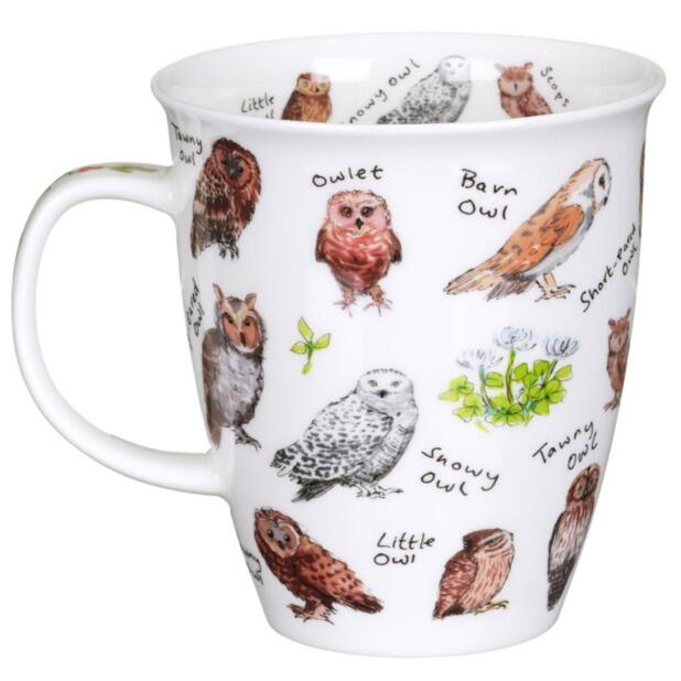 Dunoon Nevis Shape Mug - Bird Life - Owls - Boxed