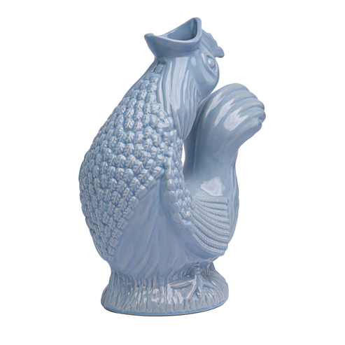 The Original Cluckle Cockerel Jug Extra Large Pale Blue 1.2Litre 25cm tall