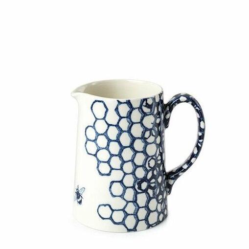 Burleigh Ink Blue Pollen Tankard Jug Small 0.5 Pint