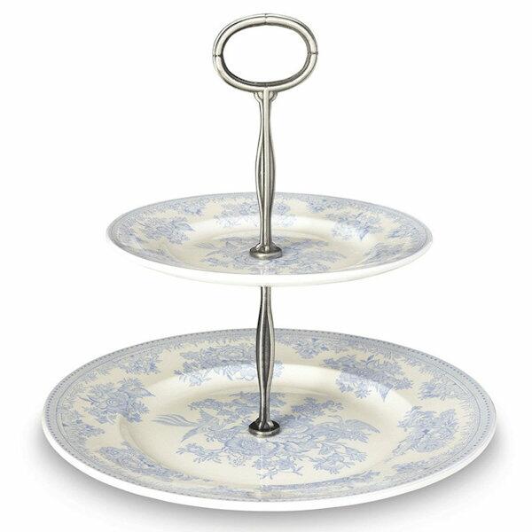 Burleigh Blue Asiatic Pheasants Cake Stand - 2 Tier