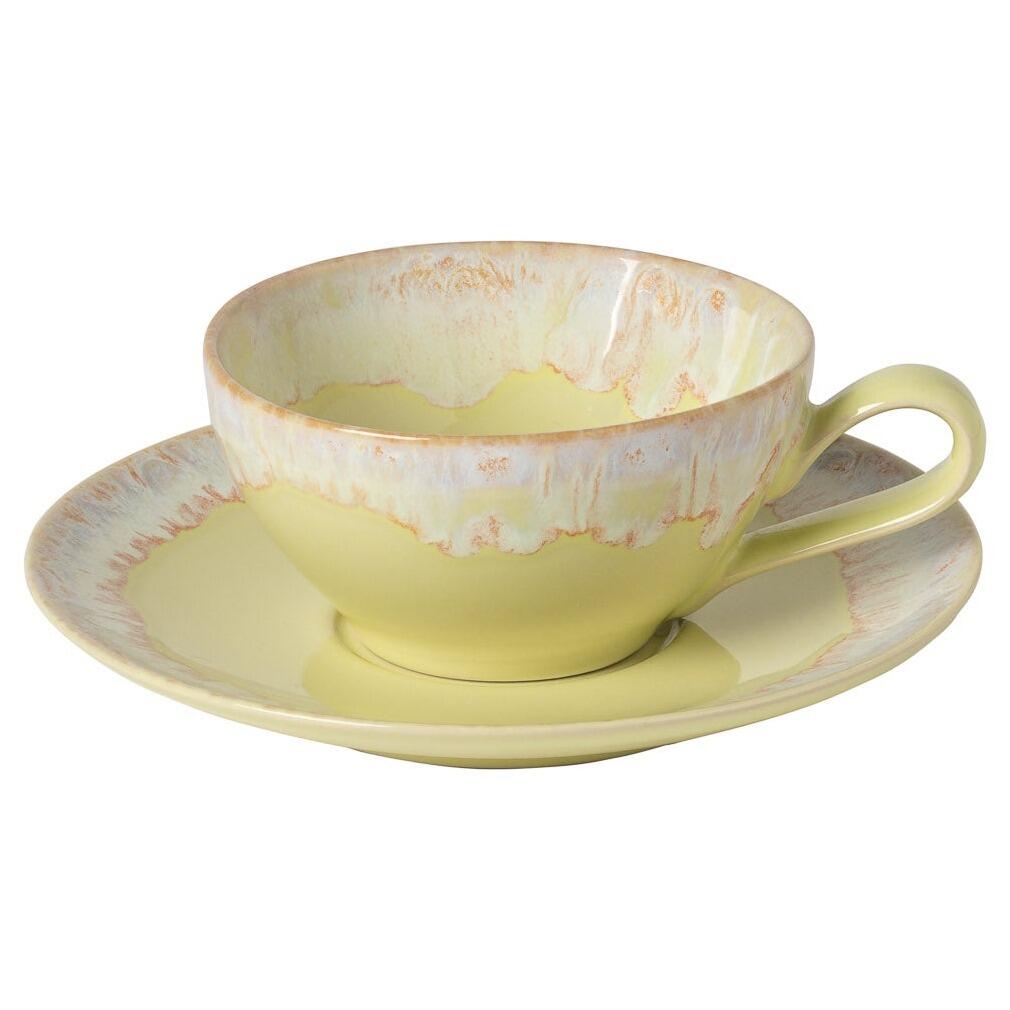 Casafina Taormina Sand Yellow Teacup and Saucer 0.20 Litre