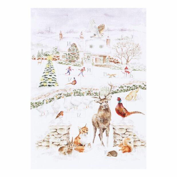 Wrendale Designs - Advent Calendar Card - ‘Home for Christmas’ Countryside Animals