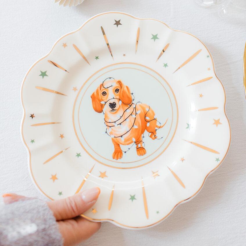 Yvonne Ellen Sausage Doggie Cake or Sandwich Plate 23cm