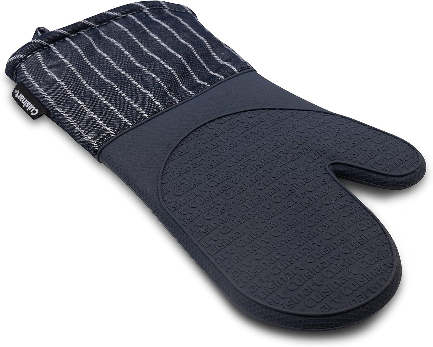 Cuisinart Silicone Single Oven Mitt - Denim Pin Stripe