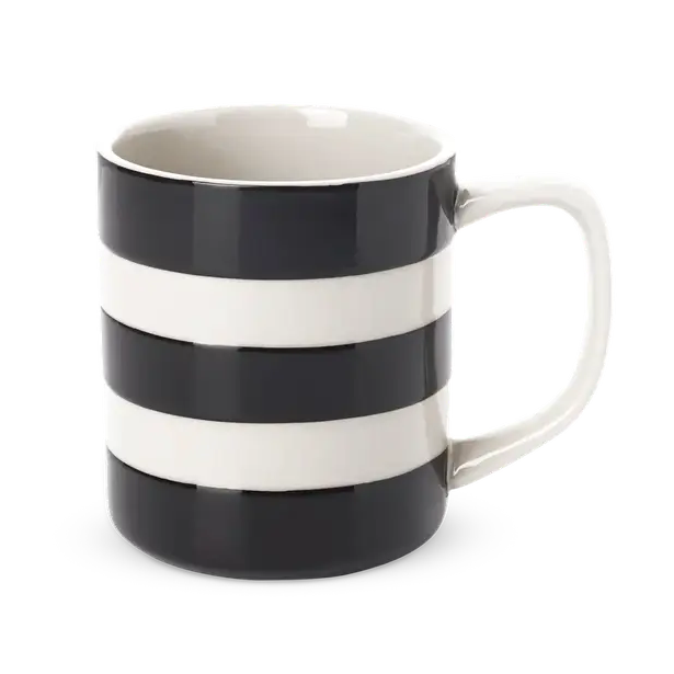 Cornishware - Cornish Colours - Black Mug 10oz / 28cl