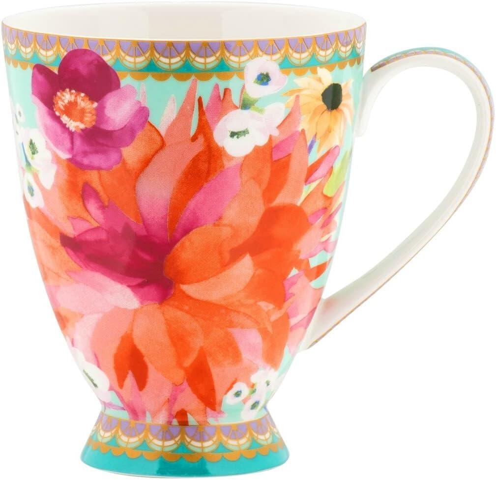 Maxwell & Williams Teas & C's Dahlia Daze Footed Mug 300ml Sky
