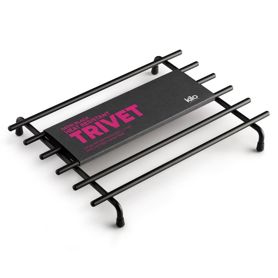 Kilo Deluxe Metal Trivet Black Large 32cm x 24cm