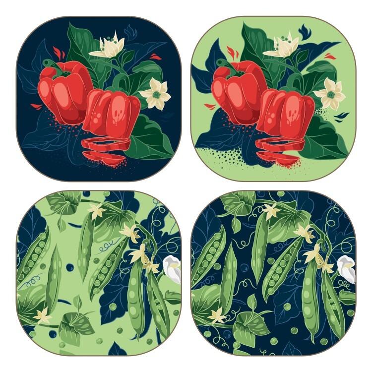 The Recipe Thief Peas Paprika Coasters Set of 4