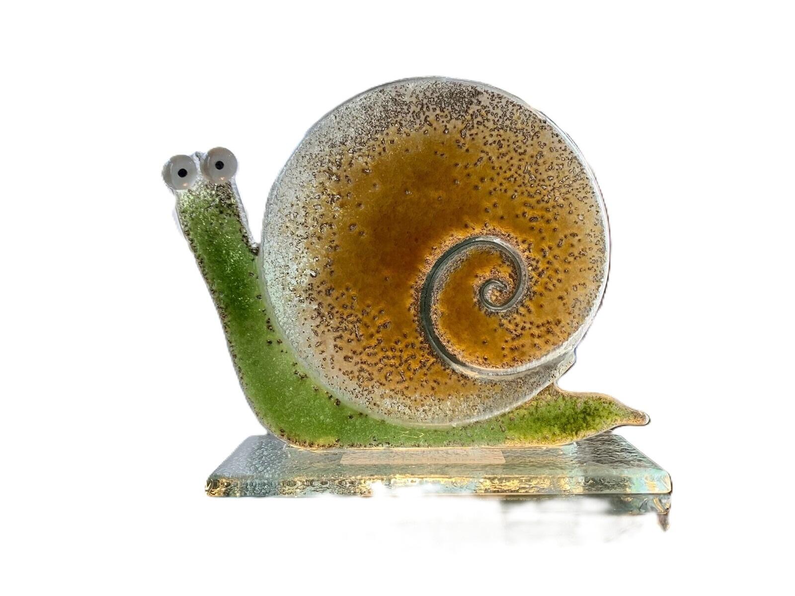Nobile Fused Glass Artwork Snail Gold