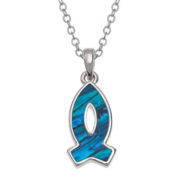 Tide Jewellery Blue Paua Icthus Necklace
