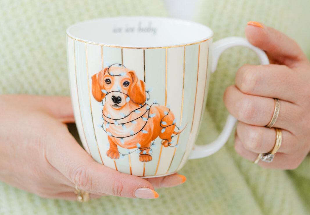 Yvonne Ellen Mug Sausage Doggie Christmas Large