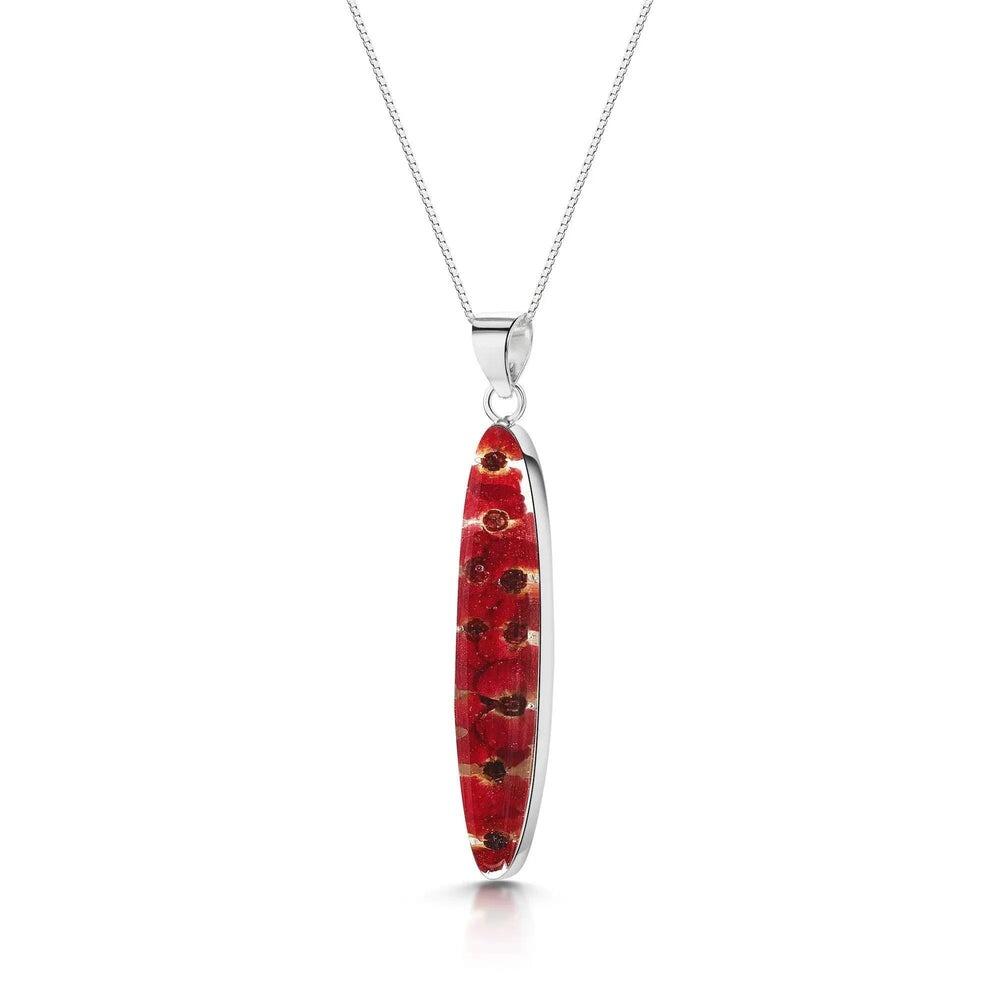 Shrieking Violet Silver Necklace - Poppy - Tapered Oval