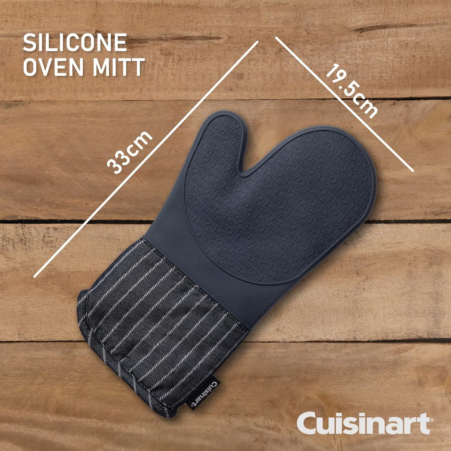 Cuisinart Silicone Single Oven Mitt - Denim Pin Stripe