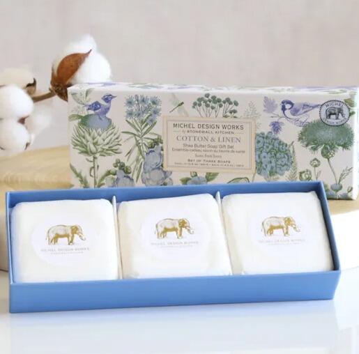 Michel Design Works - 3 Soap Gift Set Cotton & Linen