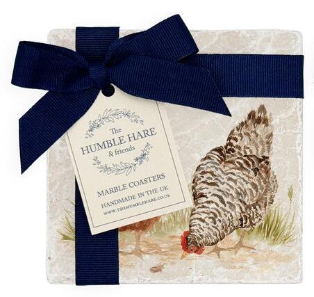 Humble Hare - The Farmhouse Hens Coasters Set of 2