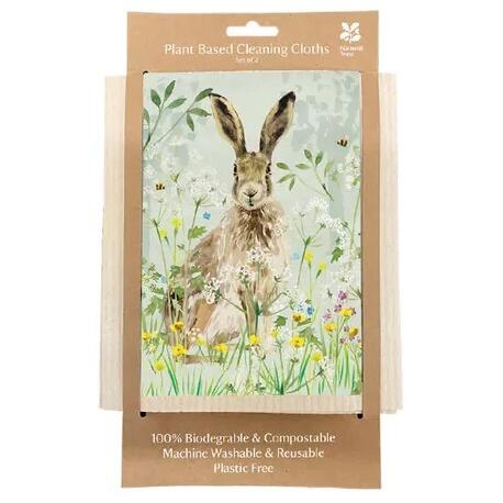National Trust Hare Plant Based Cleaning Cloths Set of 2