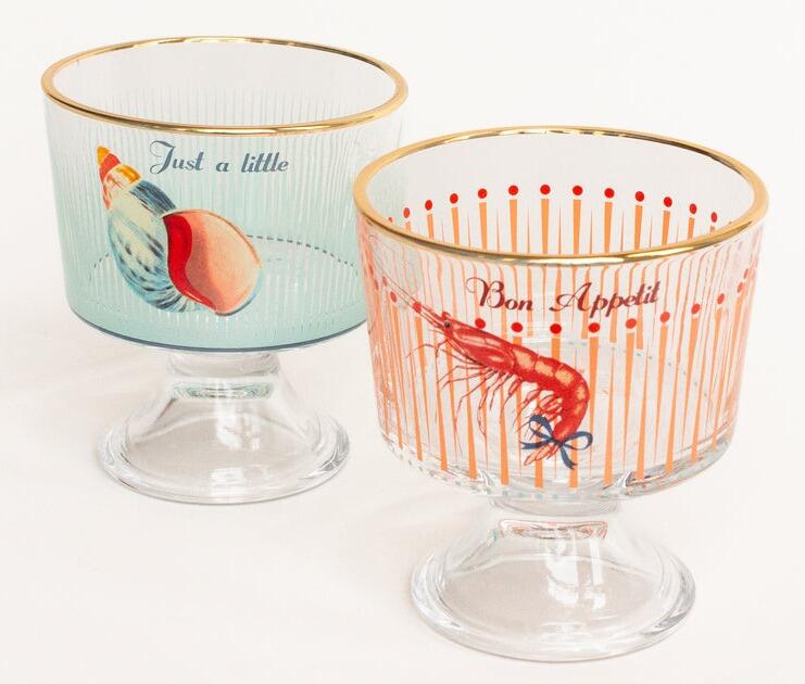 Yvonne Ellen Glass Dessert Bowl Set of 2