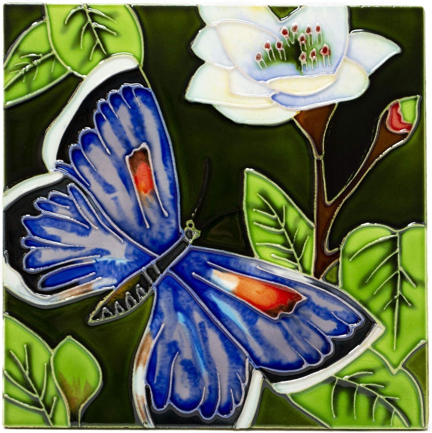 Benaya Ceramic Art Tile 20cm x 20cm - Butterfly Beauty 2