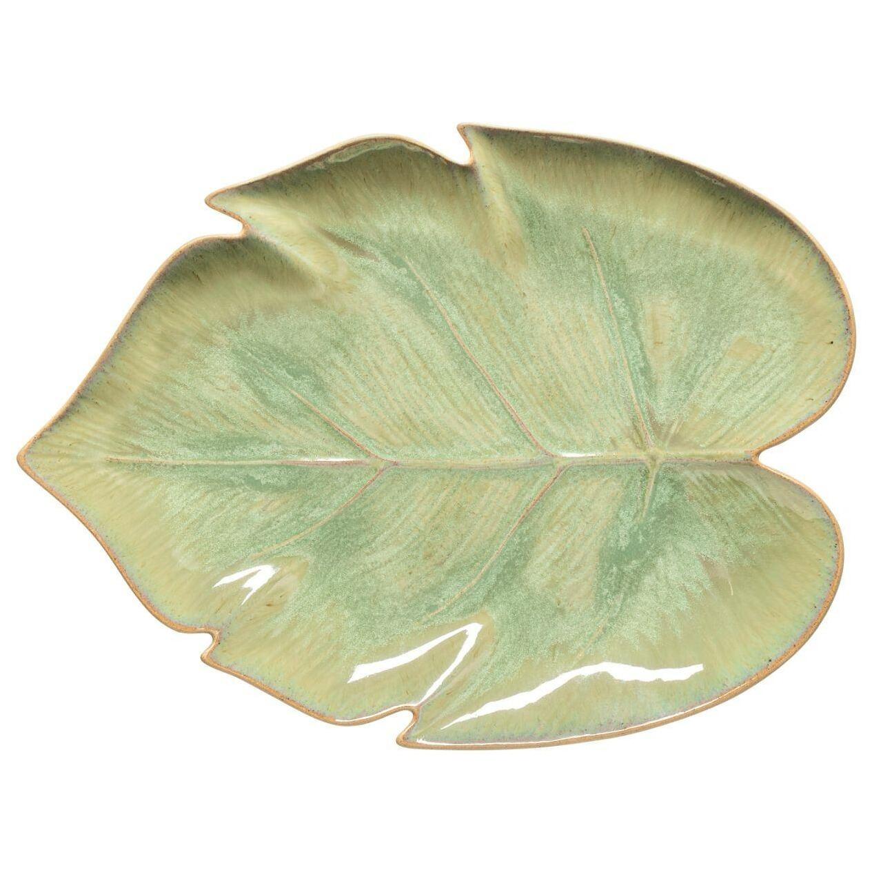 Casafina Marrakesh Eucalyptus Monstera Leaf Dish 27cm 11 Inch