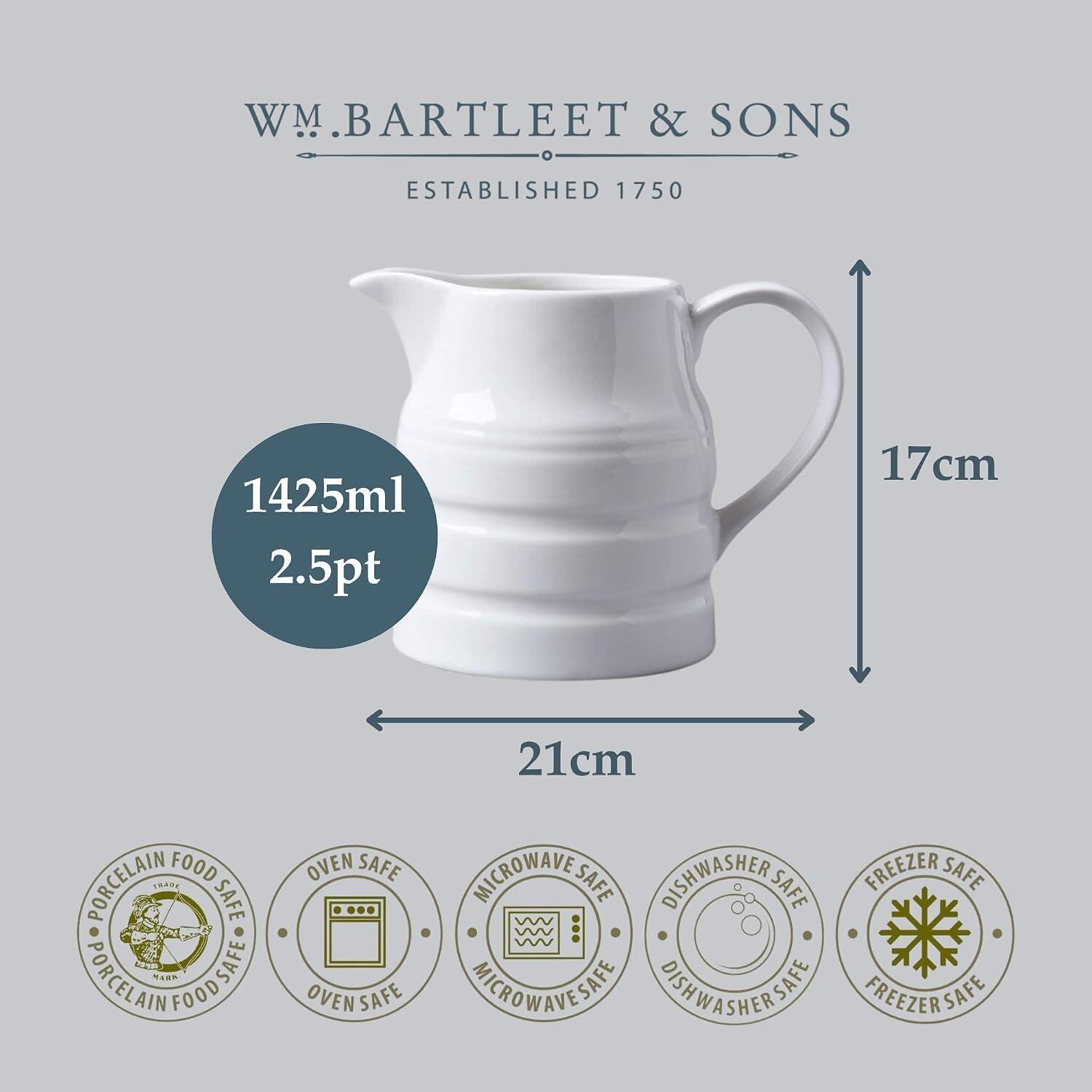 W M Bartleet & Sons Churn Jug 2.5 Pint White
