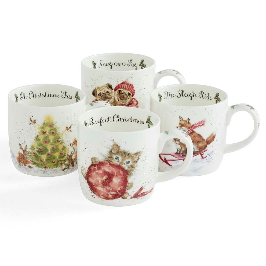 Royal Worcester Wrendale Designs - Gift Set Set of 4 Seasonal Mugs 0.31L