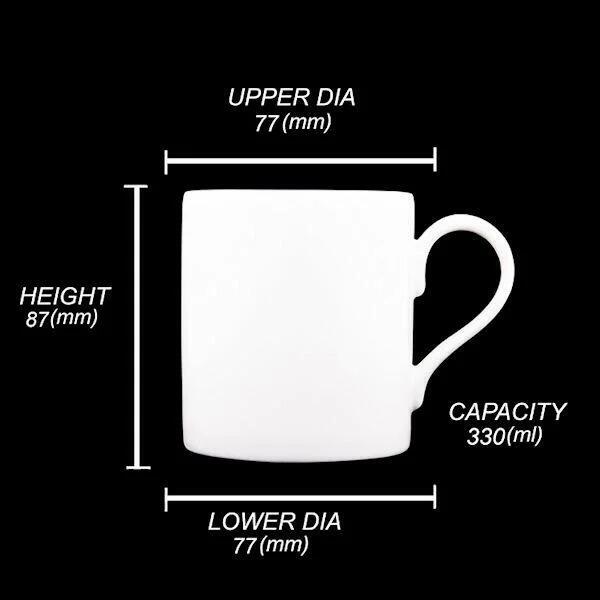 White Bone China Balmoral Mug - Set of 6