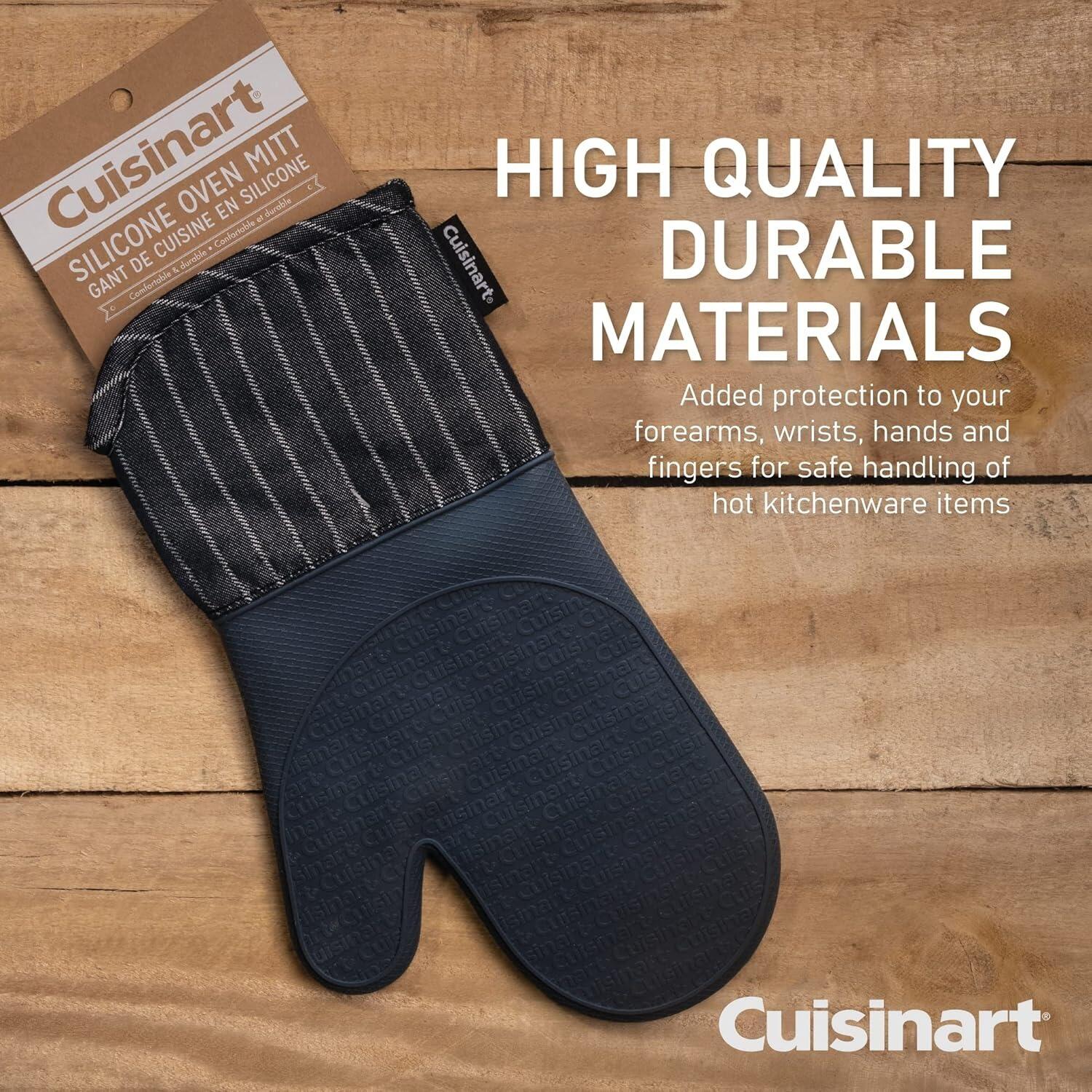 Cuisinart Silicone Single Oven Mitt - Denim Pin Stripe