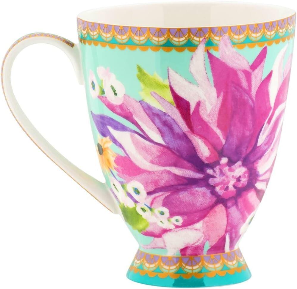 Maxwell & Williams Teas & C's Dahlia Daze Footed Mug 300ml Sky
