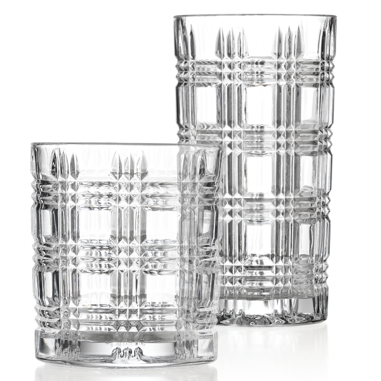 Klink London Fulham Crystal Glass Tumbler & Highball Set of 8